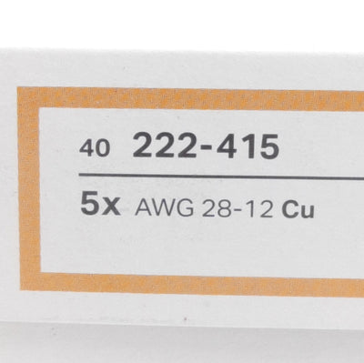 New Lot of 40 Wago 222-415 Spring Terminal Connector w/ Lever, 5-Conductor, 600V 20A