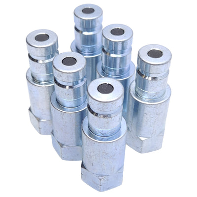 New Lot of 6 Dixon PD1F2 Hydraulic Diagnostic Couplings, 1/4 NPT to ø1/8in, 6000PSI