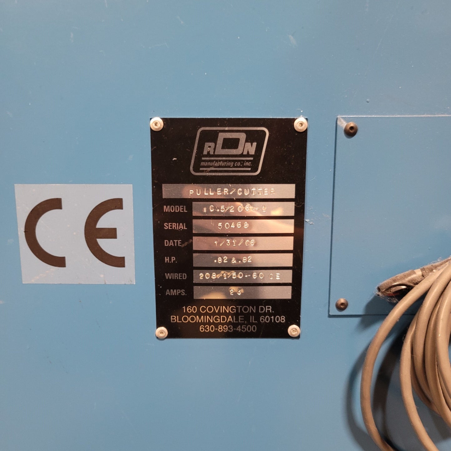 Used RDN IC-.5/206-1 Intellicut Puller-Cutter 0-1/2" 2000CPM 208VAC 1PH 50/60Hz 23A
