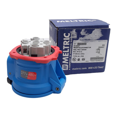 New Meltric 63-64047 DSN60 Receptacle, 3P+N+G, 3-Phase 480Y/277VAC 60A, 20/5HP