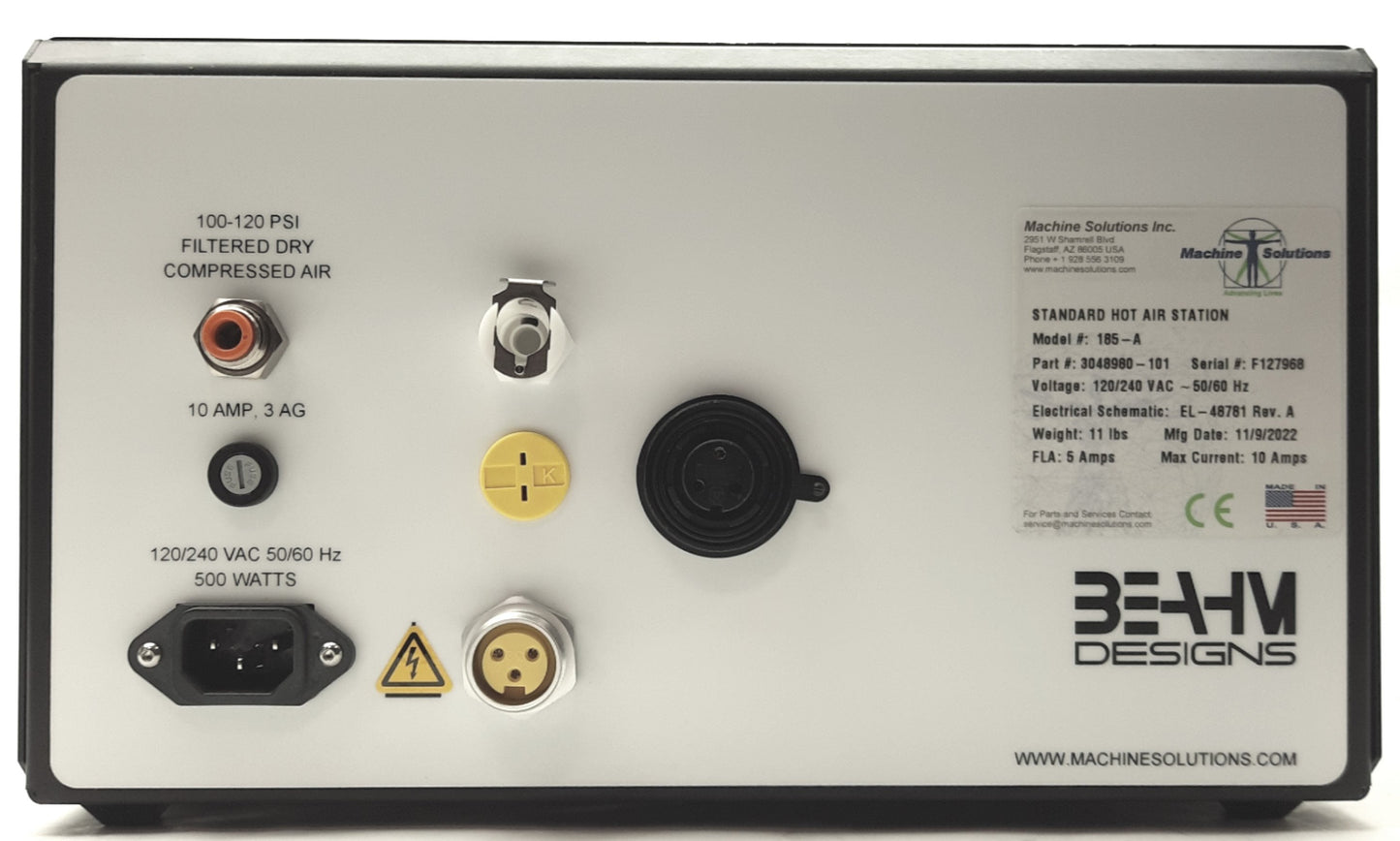 Used Beahm 185-A Standard Hot Air System Controller 5-50SCFH 120/240VAC *No Heater*