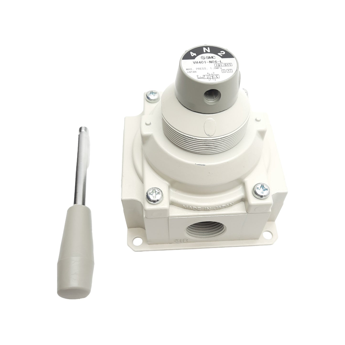 New SMC VH401-N06 Aluminum Rotary Hand Valve, 3/4in NPT Threaded Female, 4-Port