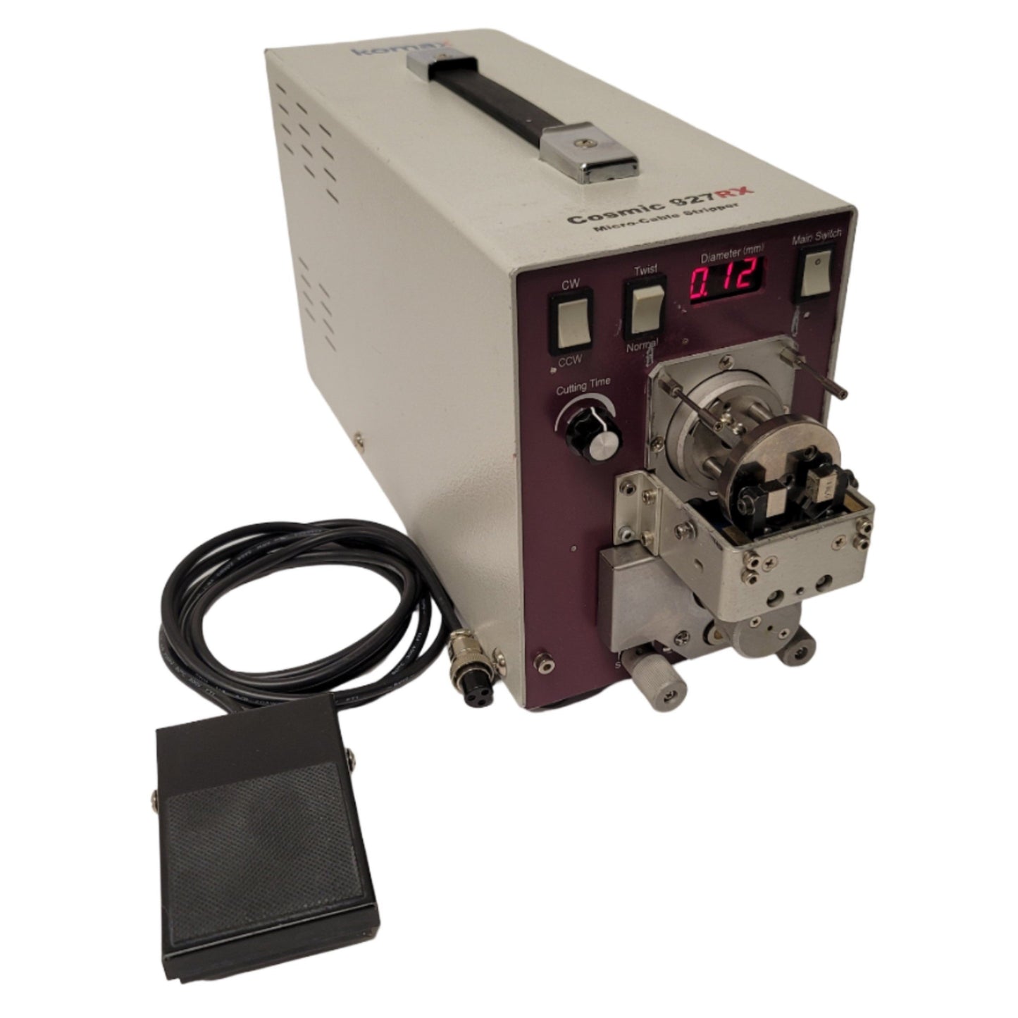 Used Komax Cosmic 927RX Micro Cable Stripper/Twister 1-25mmL, 0.2-5.3mmD, 100-240VAC
