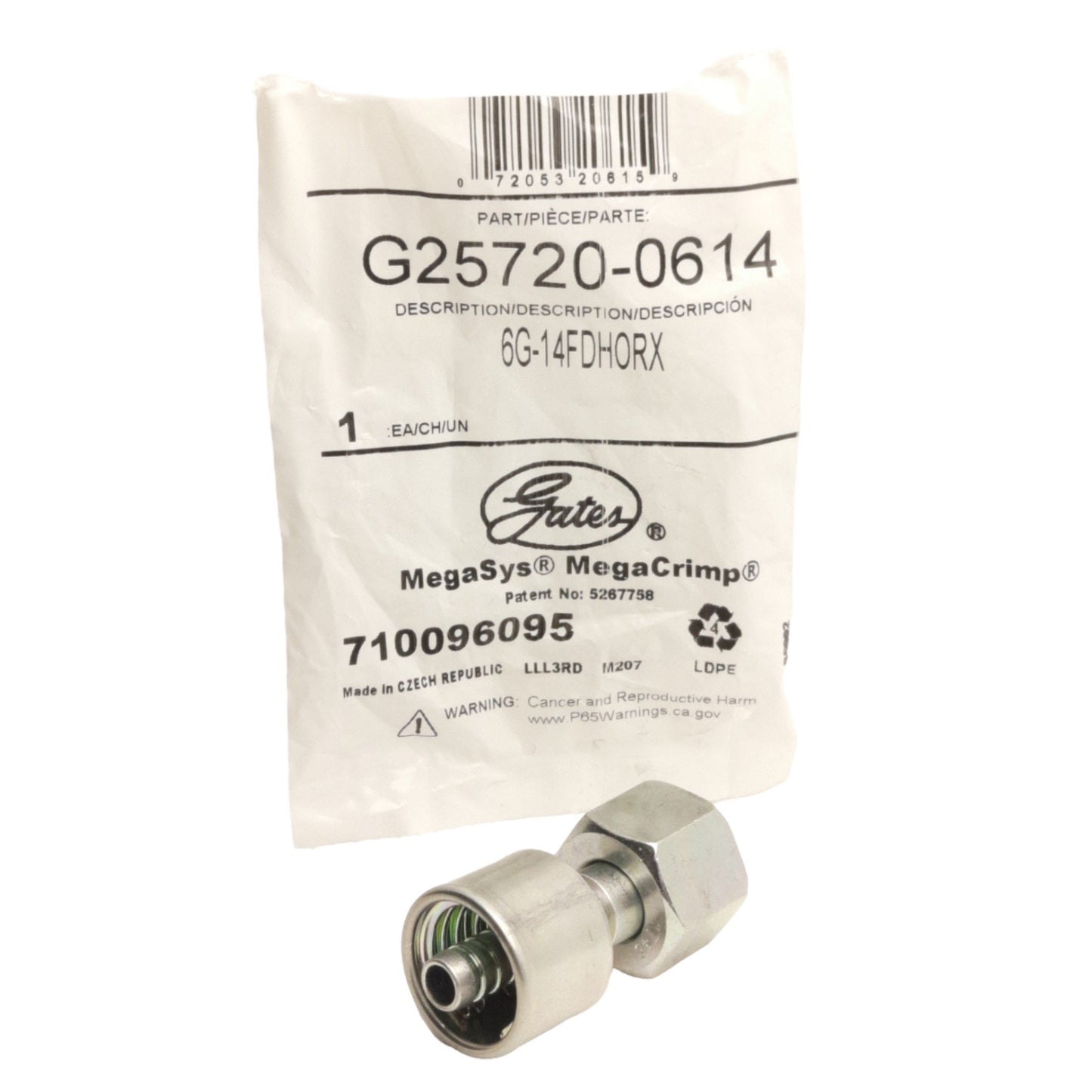 New Gates G25720-0614 Hydraulic Fitting, 14mm Female DIN 24° Cone Swivel, 3/8in Hose