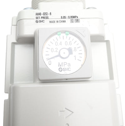 New SMC AW40-02CE-B Filter/Regulator, 5µm, Rc1/4, 0.05-0.85MPa, Left To Right Flow