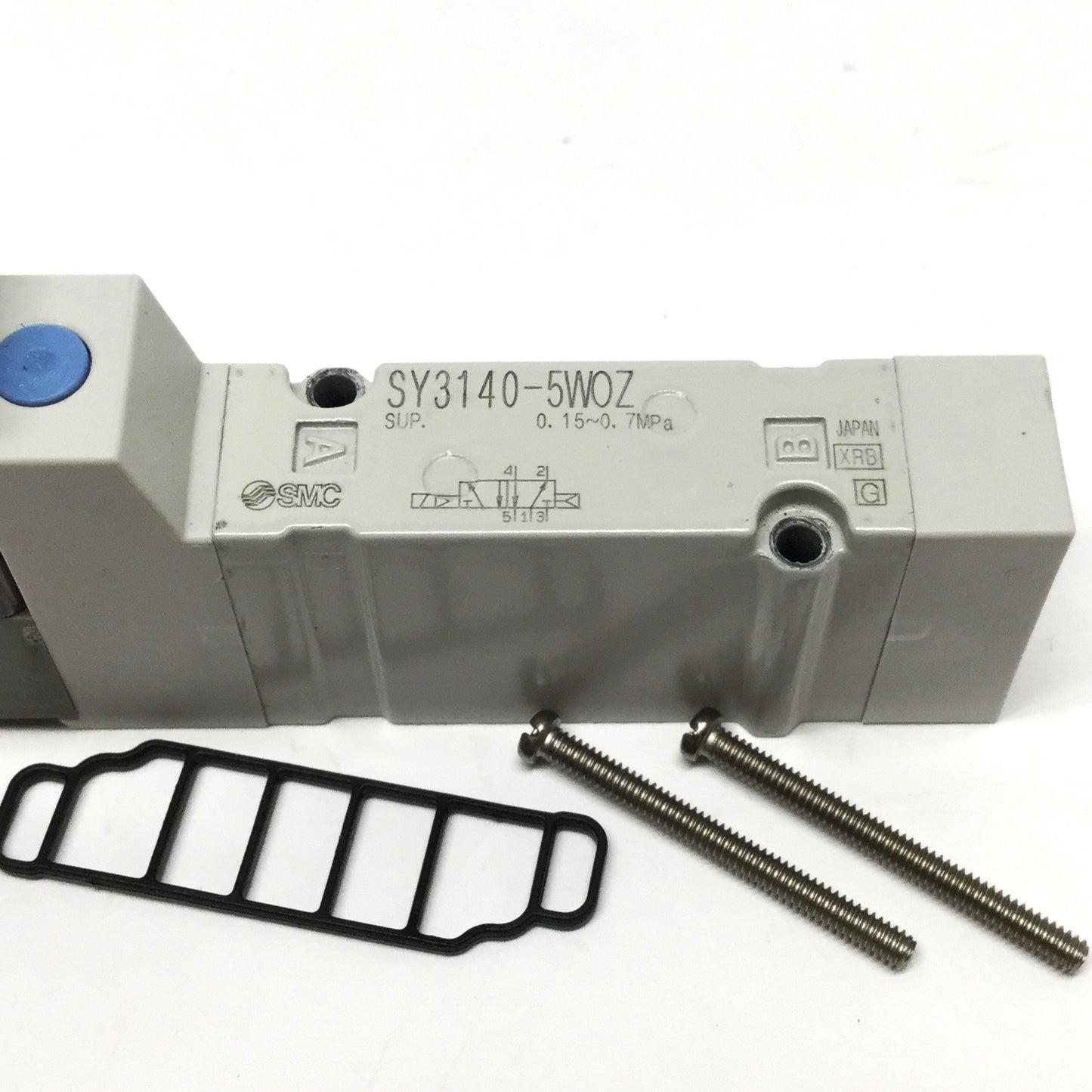 Used SMC SY3140-5WOZ Solenoid Control Valve, 5-Port 2-Position, 24VDC Coil, 3-Pin M8