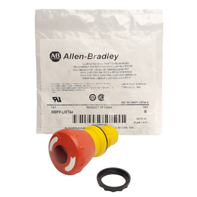 New Allen Bradly 800FP-LMT44 E-Stop Pushbutton Operator, 22mm, 40mm Mushroom