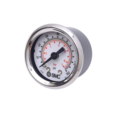 New SMC K40P-BP1.0-N01MS-W-X50 Pressure Gauge, 160 PSI/BAR, 1/8in NPT, M5, ø40mm