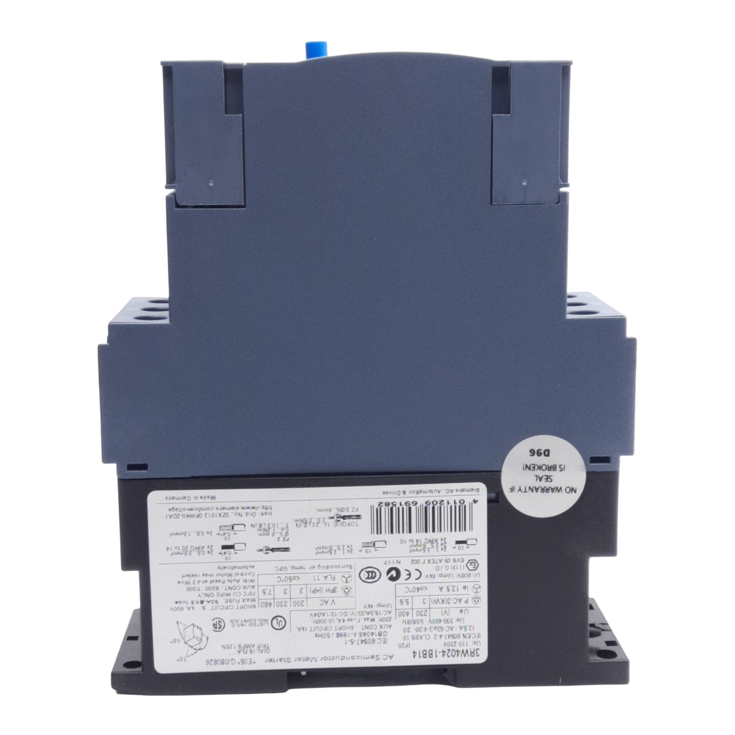 New Siemens 3RW4024-1BB14 Soft Starter, 5.5kW, 200-480VAC, 110-230VAC/DC Control