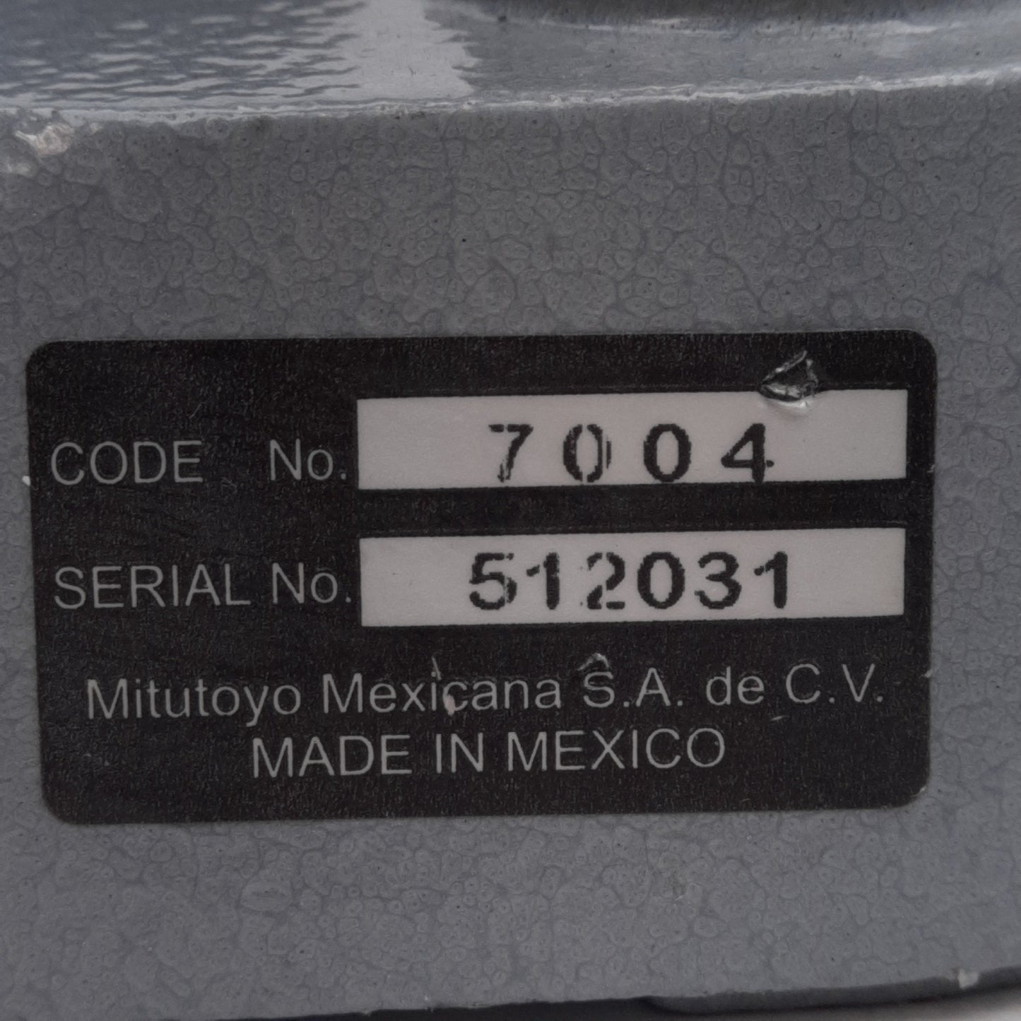 Used Mitutoyo 7004 Dial Gage Stand, ø30mm Shaft ø3/8in Stem, 4in Travel *Rusty Anvil*