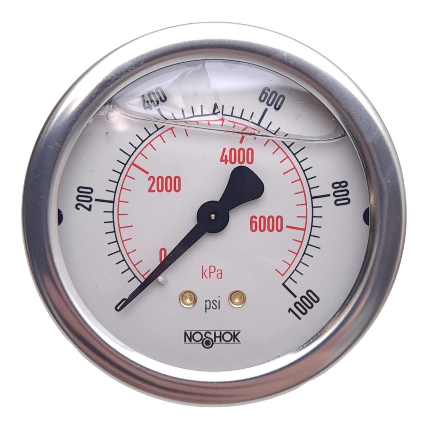 New NOSHOK 25-911-1000-PSI/kPa Pressure Gauge, 1000psi/kPa, 1/4in NPT, ø2.5in
