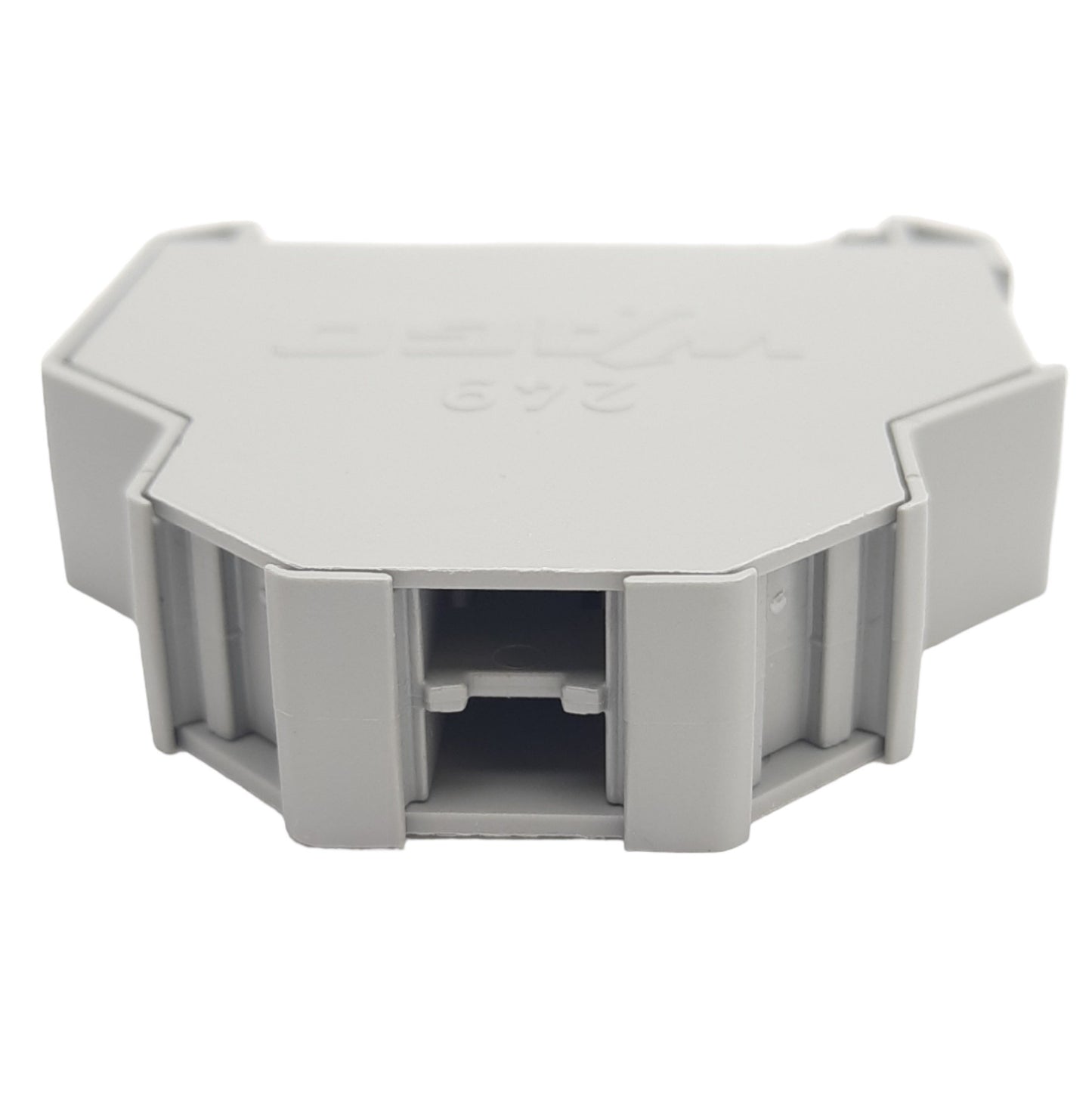 New Lot of 4 WAGO 249-197 Screwless End Stop Terminal Block, 14mm, DIN-35 Rail, Gray