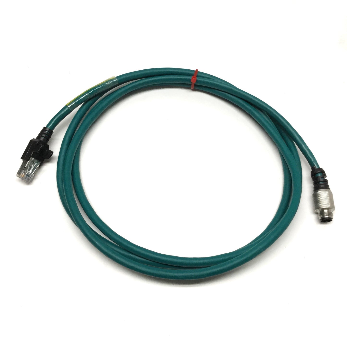 Used Cognex 849011002 In-Sight Camera Ethernet Cable 8-Wire RJ45 to M12 Male, 2m