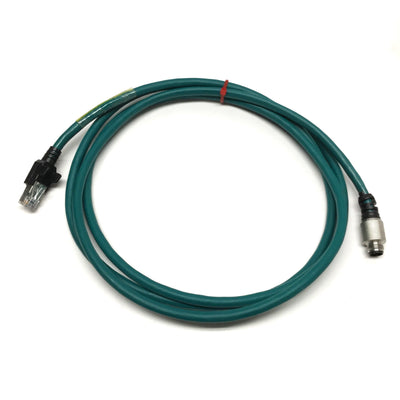 Used Cognex 849011002 In-Sight Camera Ethernet Cable 8-Wire RJ45 to M12 Male, 2m