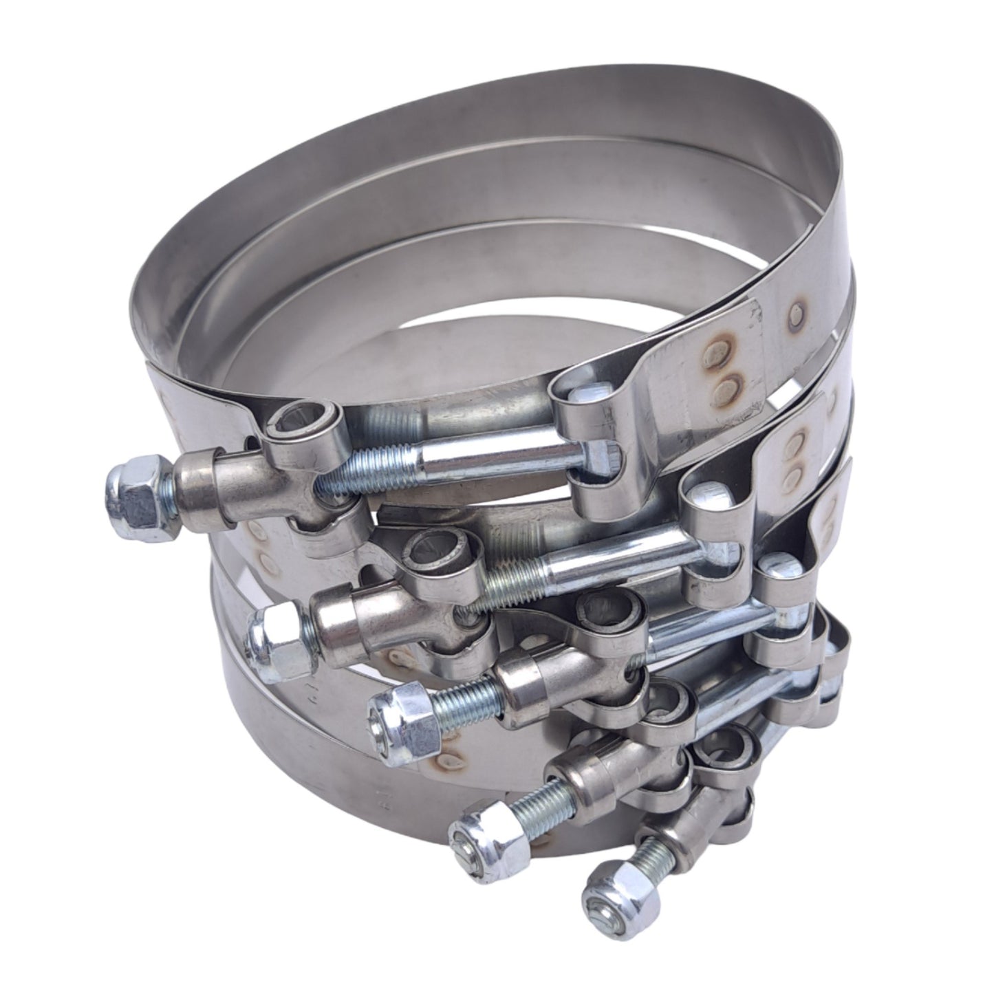 New Lot of 5 Dixon TBC450 T-Bolt Clamps, 0.75x0.025in, ø4.25-4.56in, 110lbs Torque