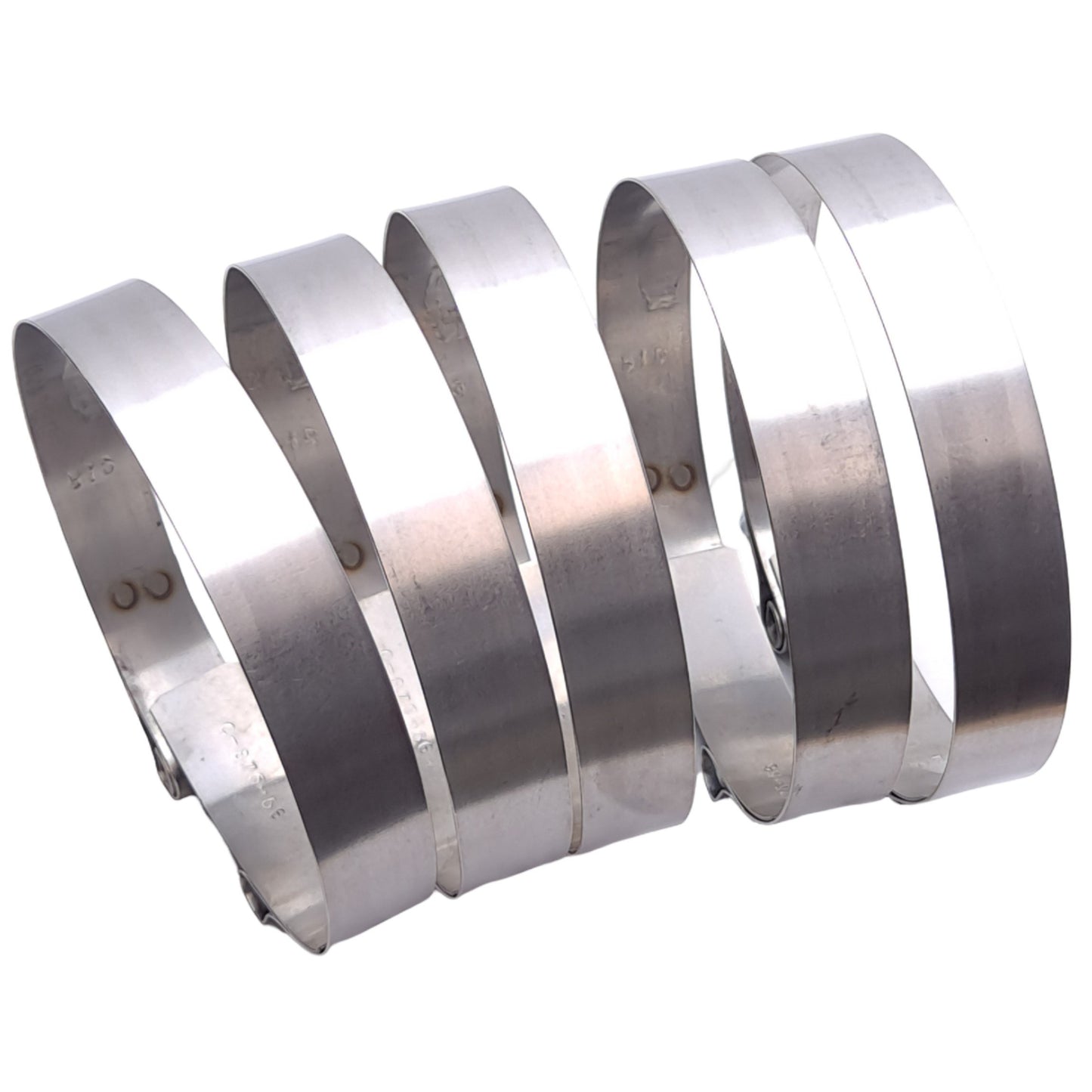 New Lot of 5 Dixon TBC450 T-Bolt Clamps, 0.75x0.025in, ø4.25-4.56in, 110lbs Torque