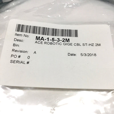 New CEI MA-1-5-3-2M GigE Machine Vision Robotic Ethernet Camera Cable CAT5e RJ45, 2m