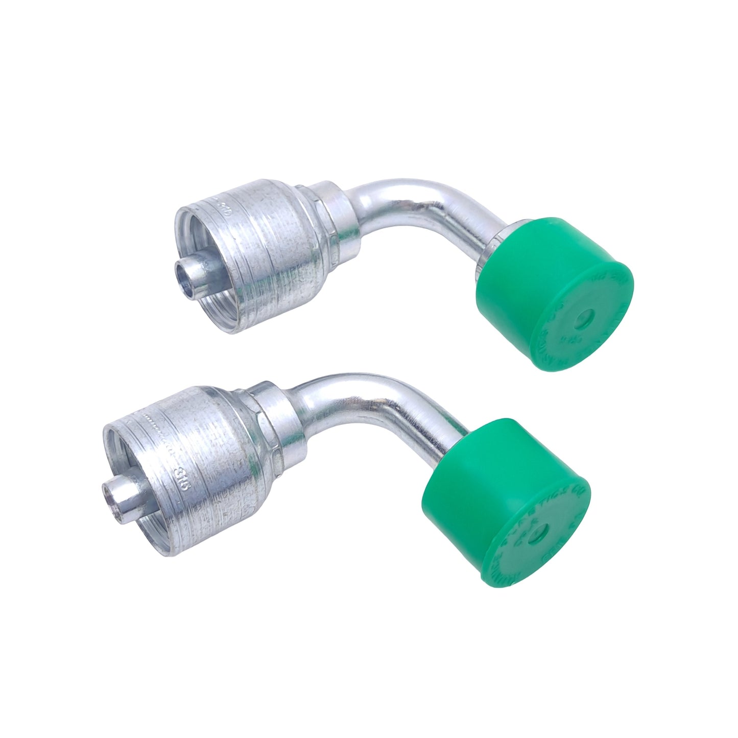 New Lot of 2 Danfoss 1AA6FRB6.038 Crimp Hose Fittings, 90° Elbow, ORFS, -6 Hose