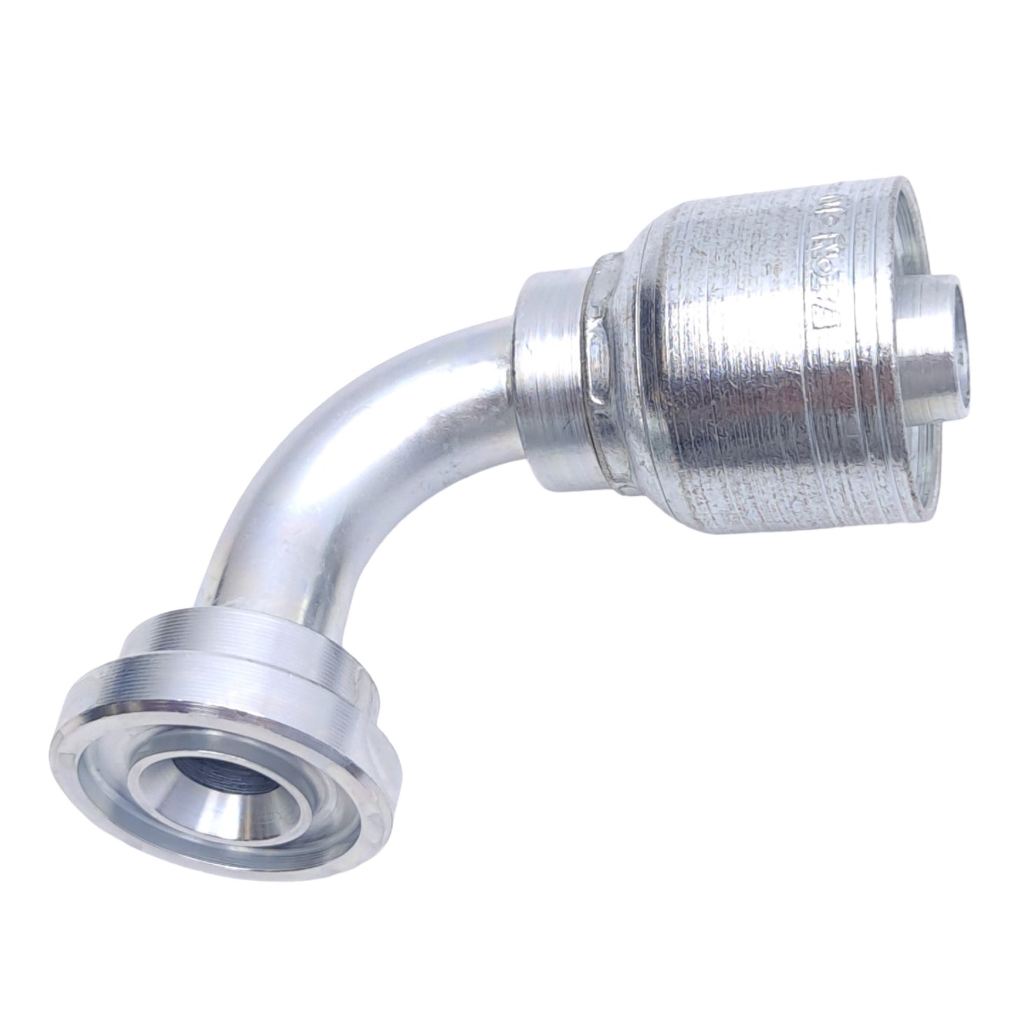 New Danfoss 1A10KSB10 Crimp Hose Fitting, 90° Elbow, Komatsu Split Flange, -10 Hose