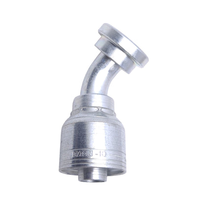 New Danfoss 1A10KSA10 Crimp Hose Fitting, 45° Elbow, Komatsu Split Flange, -10 Hose