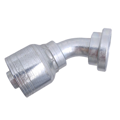New Danfoss 1A10KSA10 Crimp Hose Fitting, 45° Elbow, Komatsu Split Flange, -10 Hose