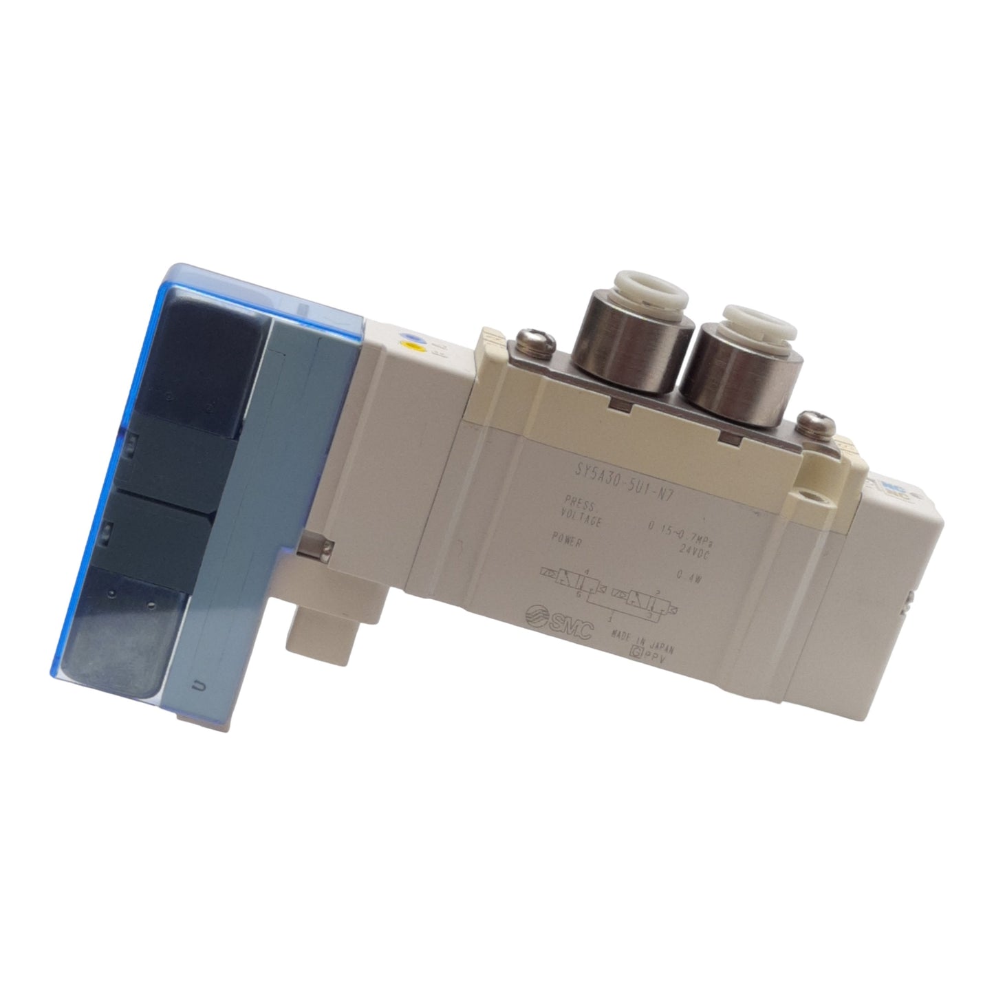 New SMC SY5A30-5U1-N7 Solenoid Valve 4-Position Dual 3-Port, 0.15-0.7MPa, 24VDC Coil