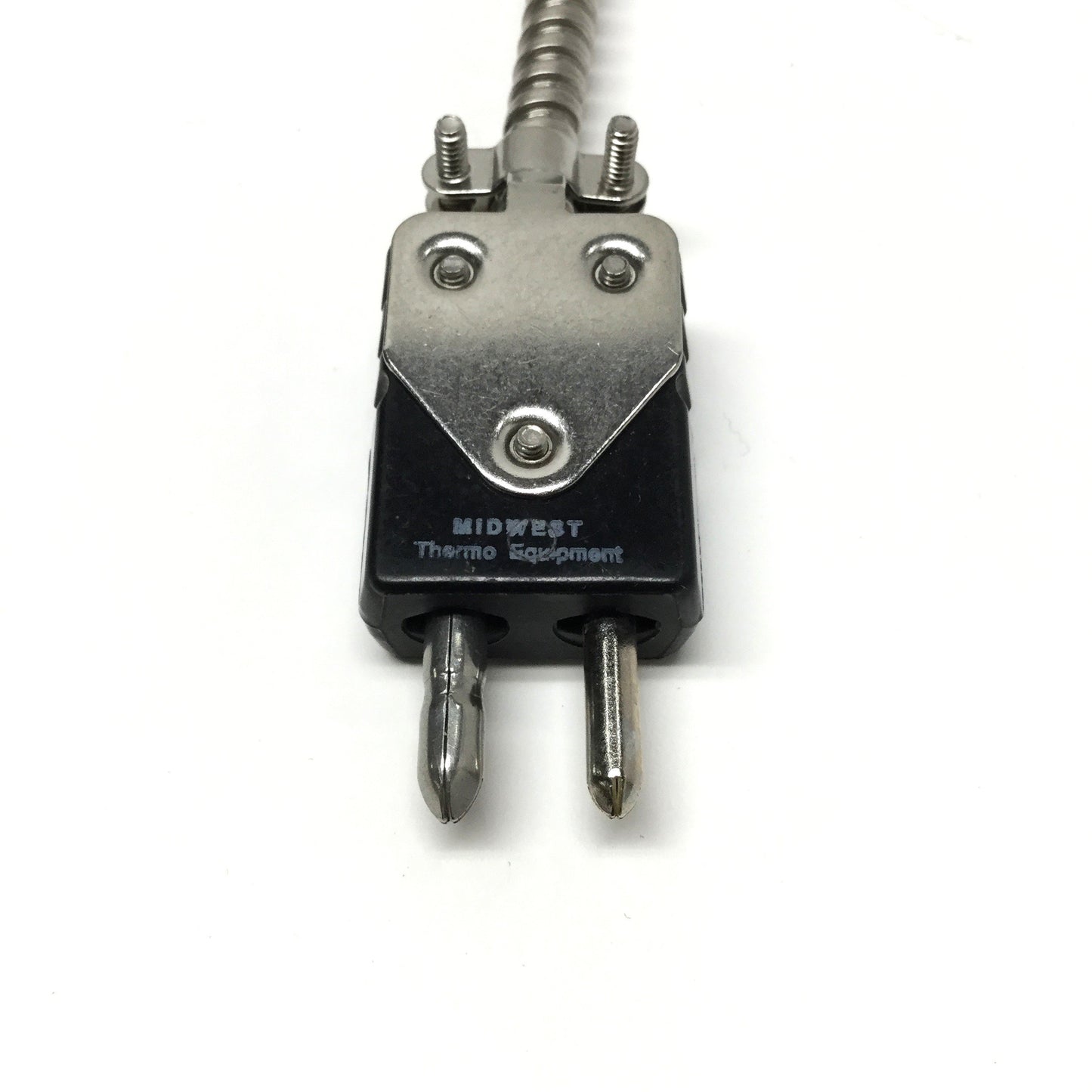 New – Open box Midwest Rigid Sheath Bayonet Thermocouple, SS Hose, Type J, 5" x Ø3/16", 48" L
