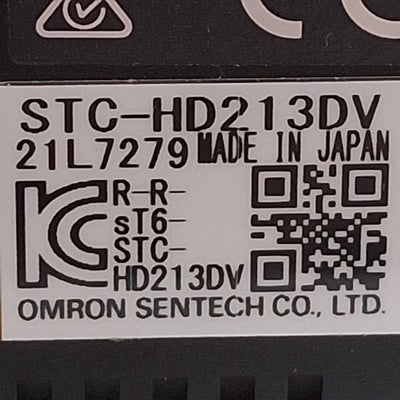 Omron STC-HD213DV HD Camera, 1/2.8, HDMI, 2MP @ 60fps, 12VDC, C-Mount