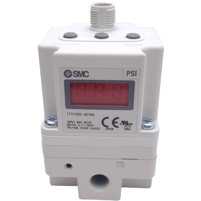 New SMC ITV1030-401N4 Electro-Pneumatic Regulator, 24VDC, 0.7 to 70 PSI, Rc 1/8