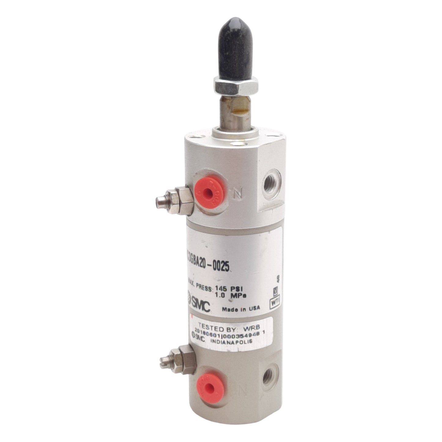 New SMC NCDGBA20-0025 Pneumatic Cylinder ø3/4in Bore, 0.25in Stroke, #10-32UNF Ports