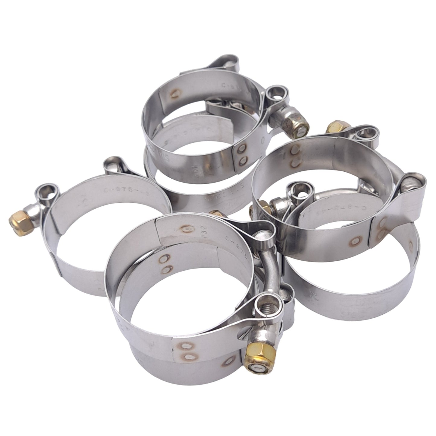 New Lot of 7 Dixon STBC225 T-Bolt Clamps, 0.75x0.025in, ø2.06-2.31in, 110lbs Torque