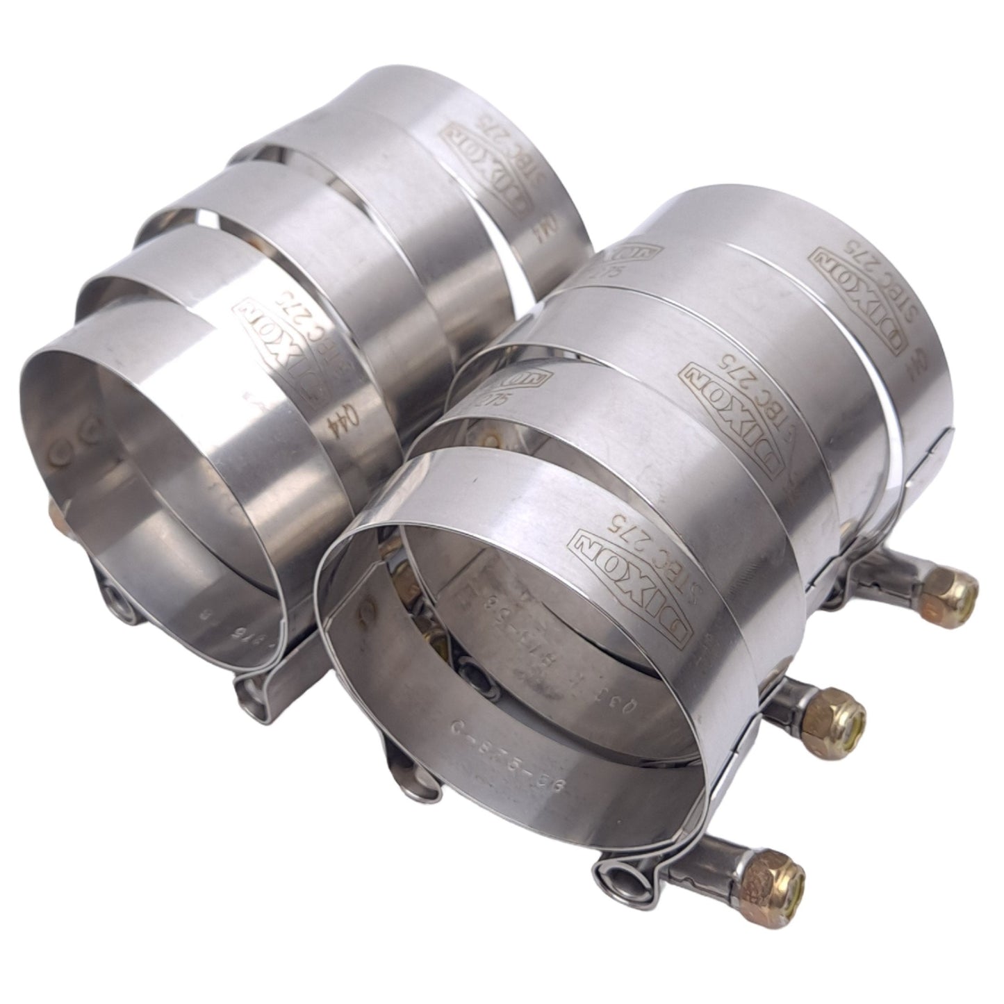 New Lot of 10 Dixon STBC275 T-Bolt-Clamps, 0.75x0.025in, ø2.50-2.81in, 110lbs Torque