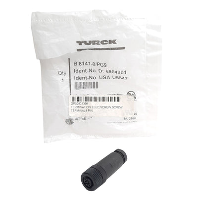 New Turck B 8141-0 Field Wireable Connector, M12 4-Pin Female 250V 4A Screw Terminal