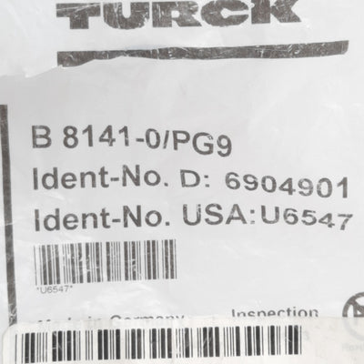 New Turck B 8141-0 Field Wireable Connector, M12 4-Pin Female 250V 4A Screw Terminal