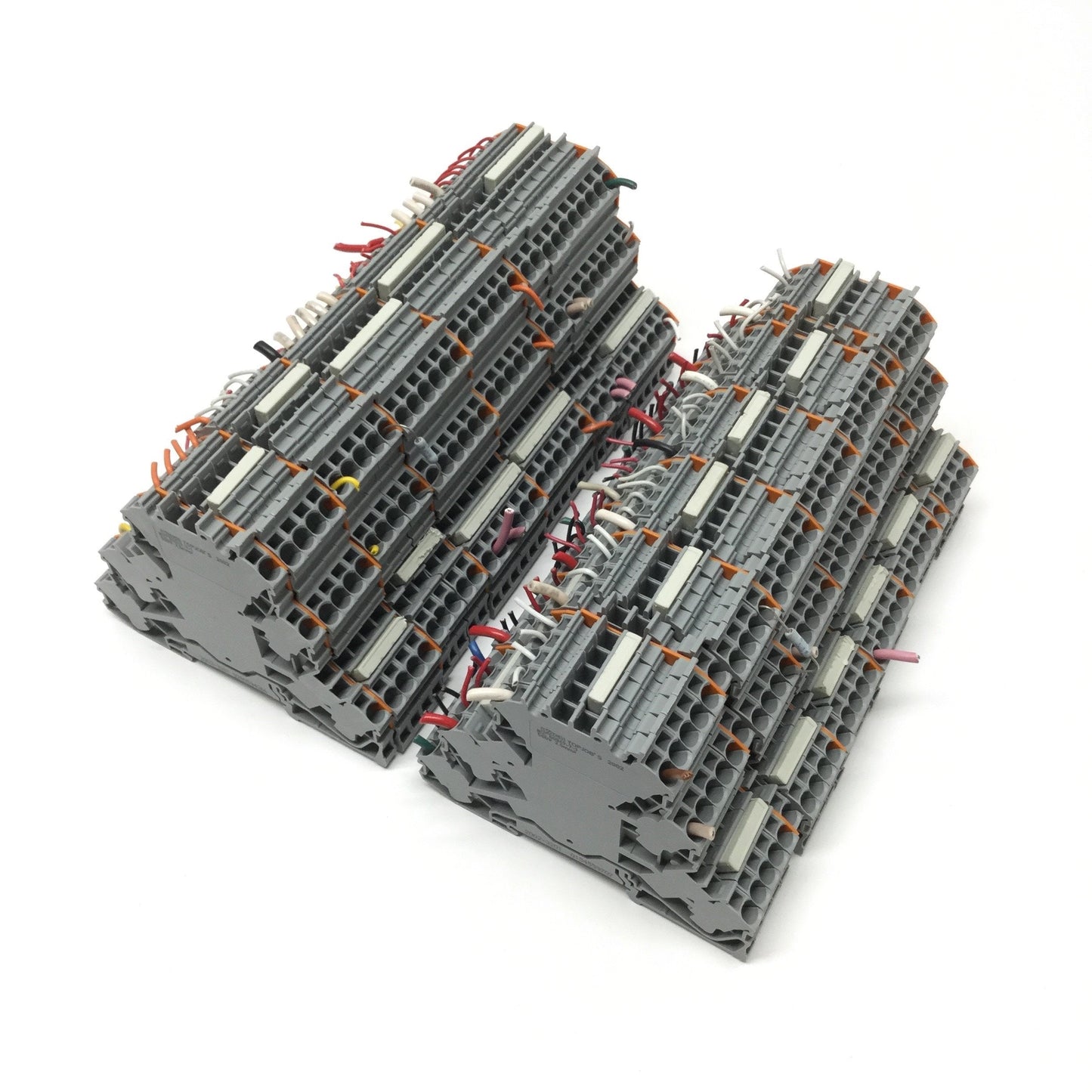 Used Lot of 60 Wago 2002-3201 TOP JOB Triple-Deck Cage Clamp Terminal Blocks 500V 24A