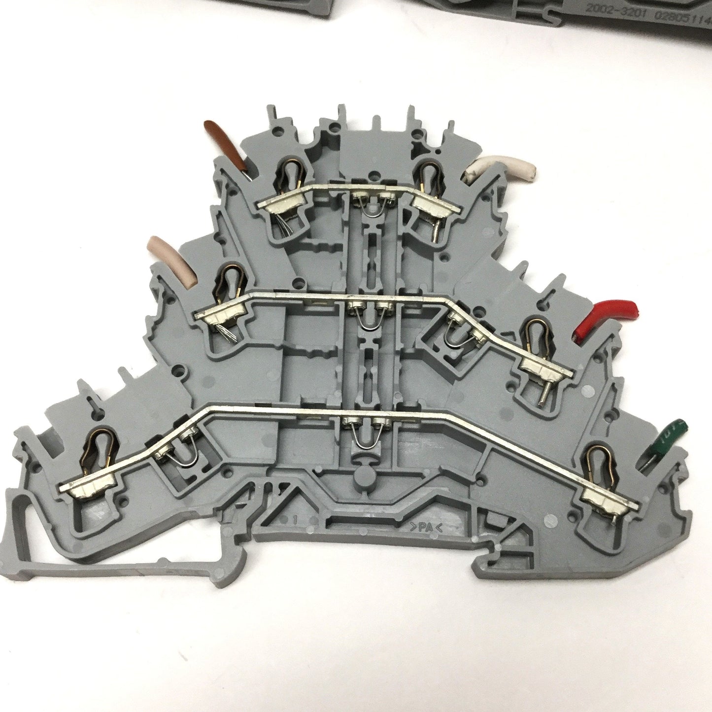 Used Lot of 60 Wago 2002-3201 TOP JOB Triple-Deck Cage Clamp Terminal Blocks 500V 24A