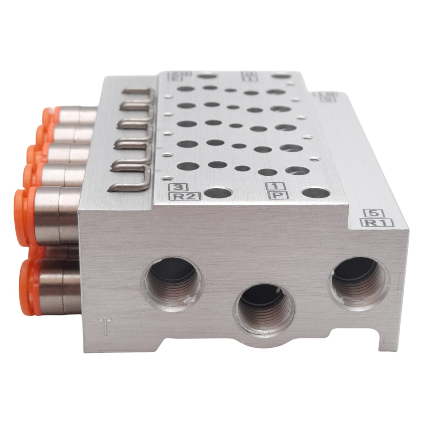 New – Open box SMC VV5QZ15-05N7TC Base Mounted Manifold, Aluminum, 5-Stations, ø1/4in One-Touch