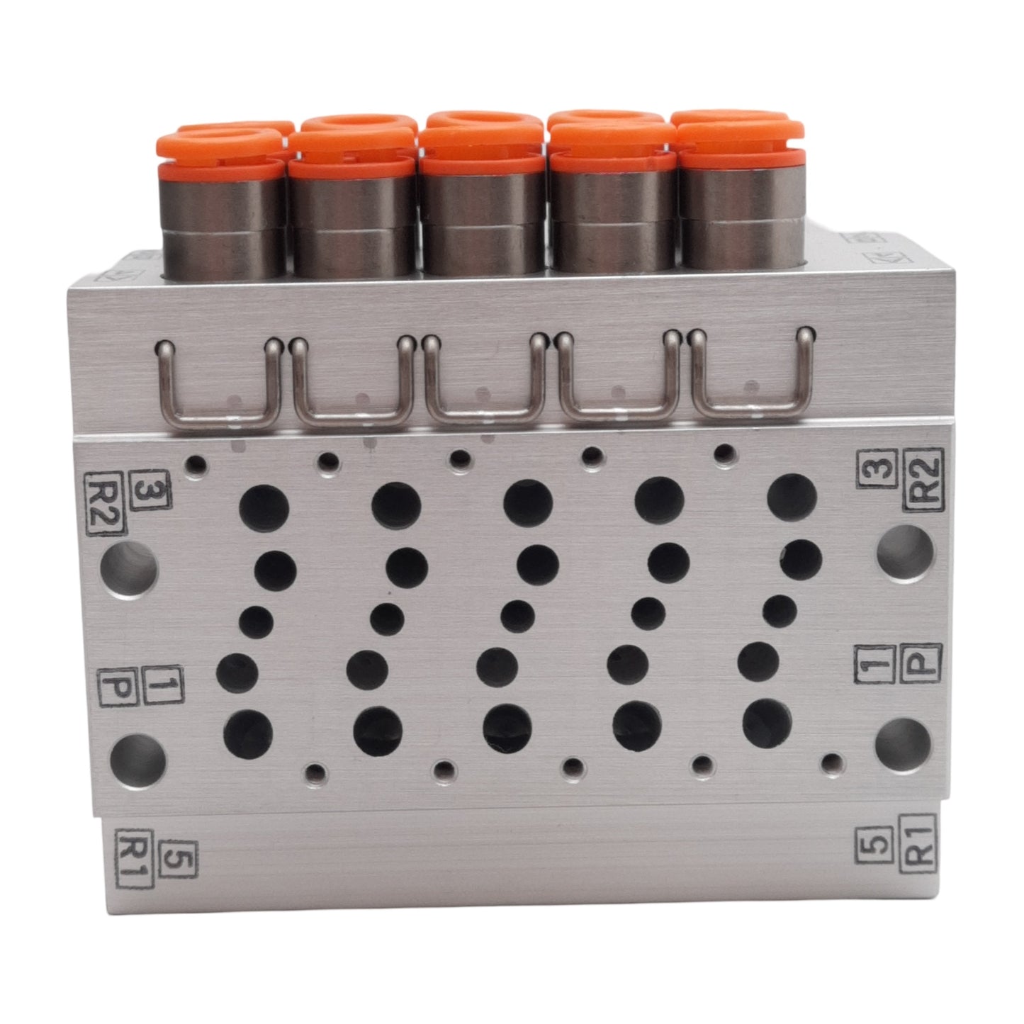 New – Open box SMC VV5QZ15-05N7TC Base Mounted Manifold, Aluminum, 5-Stations, ø1/4in One-Touch