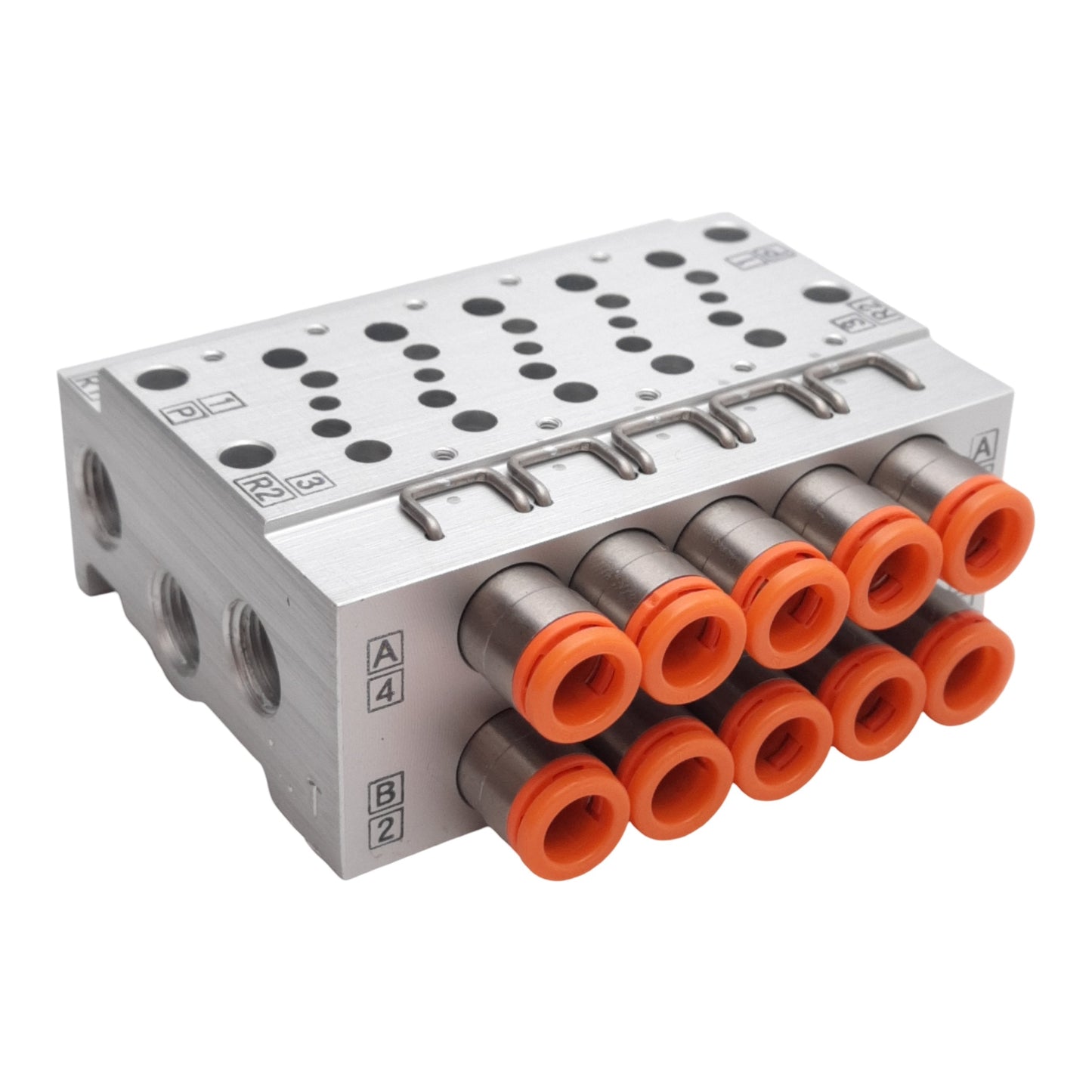 New – Open box SMC VV5QZ15-05N7TC Base Mounted Manifold, Aluminum, 5-Stations, ø1/4in One-Touch