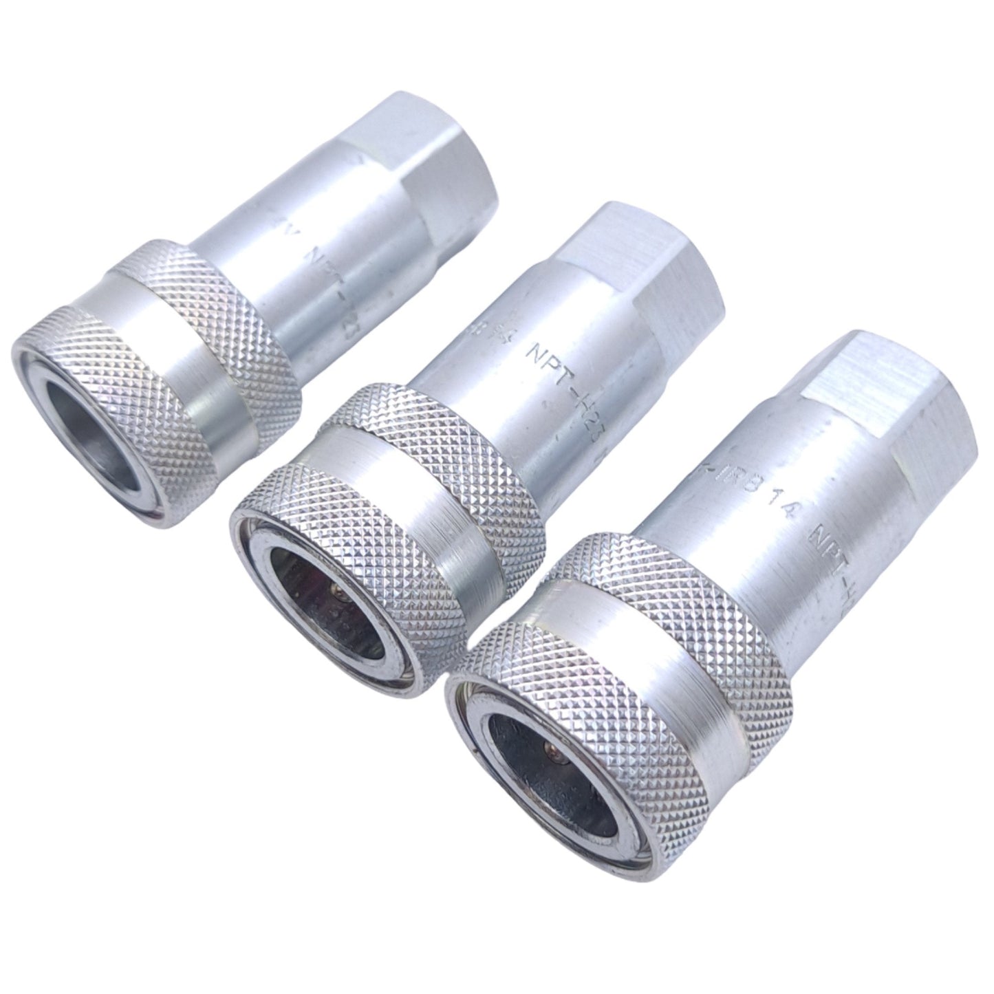 New Lot of 3 Stucchi 800601002 Hydraulic Couplers, 1/4 NPT, 24L/min Flow, 35MPa Max