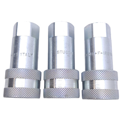 New Lot of 3 Stucchi 800601002 Hydraulic Couplers, 1/4 NPT, 24L/min Flow, 35MPa Max