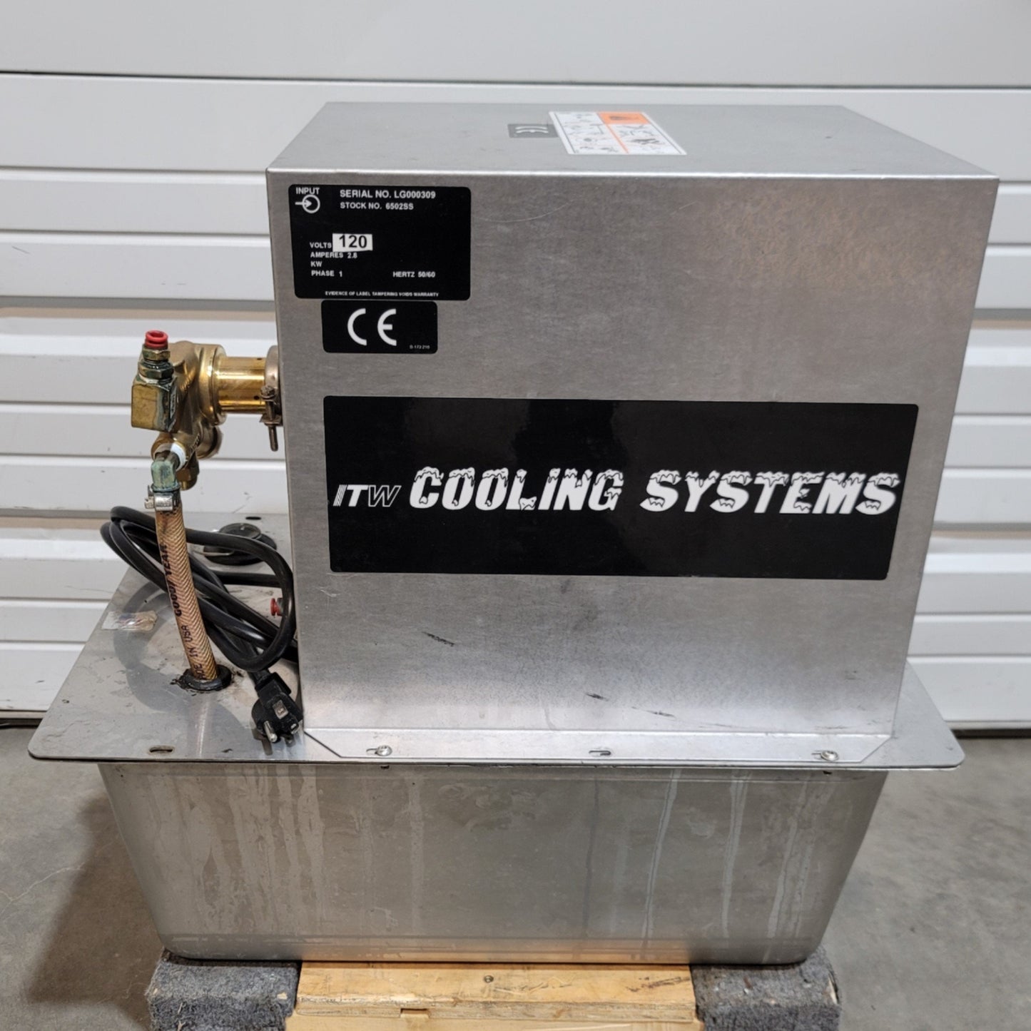 Used ITW Cooling Systems 6500SS Stainless Steel Water Cooler 6 Gallons 120VAC 6.4A