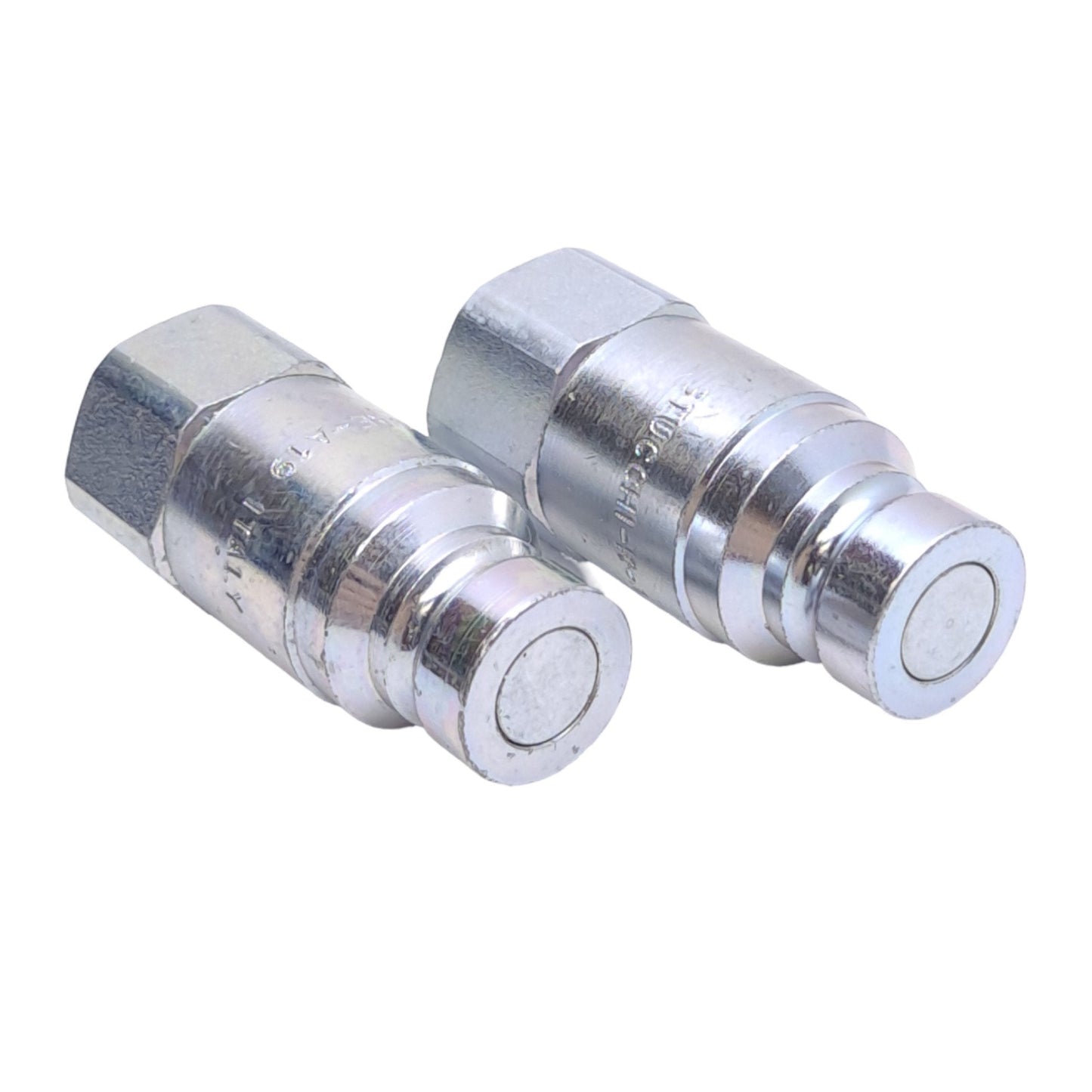 New Lot of 2 Stucchi 801304017 Flat Face Couplers, ø1/4in, 3/8in SAE, 6090 PSI