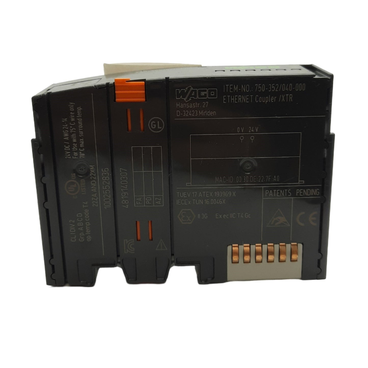 New Wago 750-352/040-000 Fieldbus Coupler Ethernet, 10/100 Mbit/s, 2-Port, 24VDC