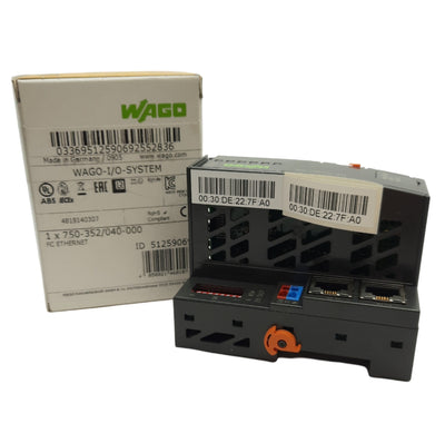 New Wago 750-352/040-000 Fieldbus Coupler Ethernet, 10/100 Mbit/s, 2-Port, 24VDC