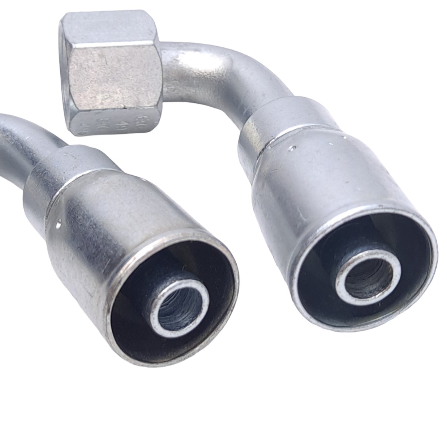 New Lot of 2 Danfoss 06908E-668 Crimp Hose Fittings, 90° Elbow, 13/32in JIC 37, -8