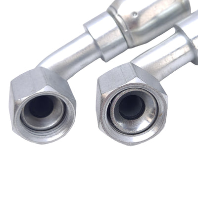 New Lot of 2 Danfoss 06908E-668 Crimp Hose Fittings, 90° Elbow, 13/32in JIC 37, -8