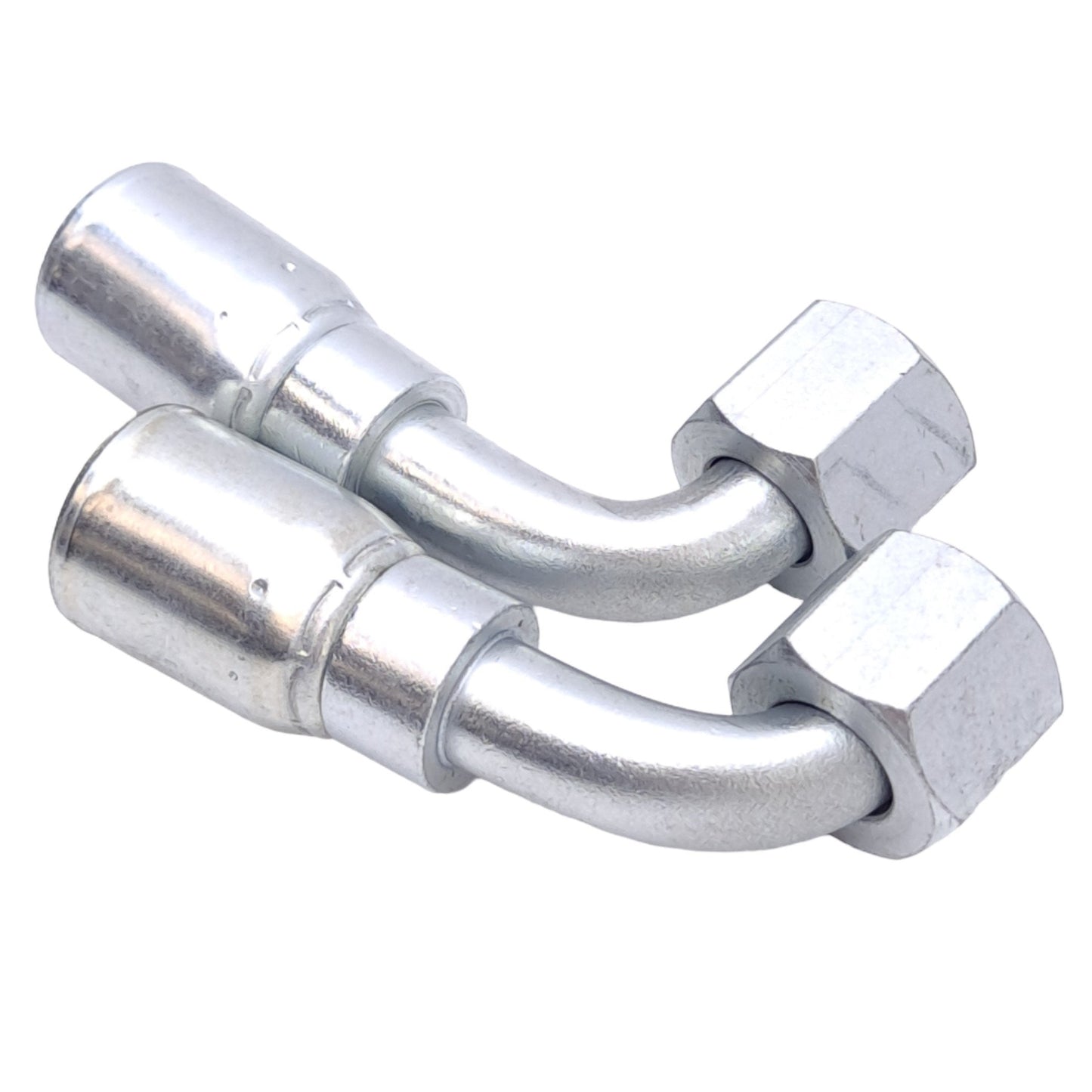 New Lot of 2 Danfoss 06908E-668 Crimp Hose Fittings, 90° Elbow, 13/32in JIC 37, -8