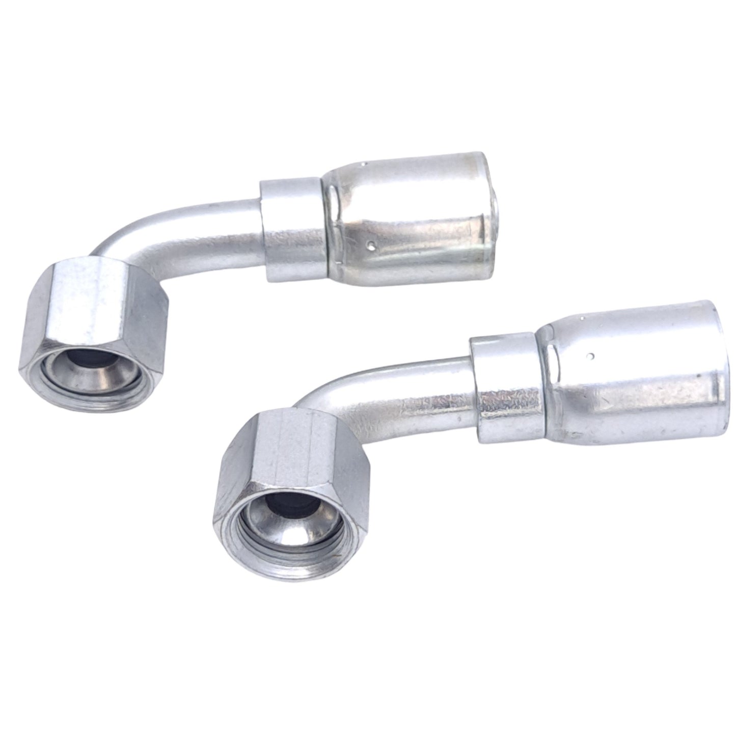 New Lot of 2 Danfoss 06908E-668 Crimp Hose Fittings, 90° Elbow, 13/32in JIC 37, -8