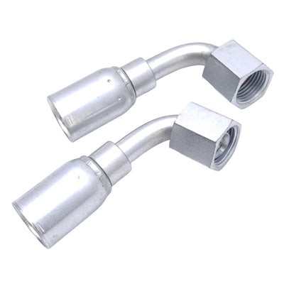 New Lot of 2 Danfoss 06906E-466 Crimp Hose Fittings, 90° Elbow, 5/16in SAE 45, -6